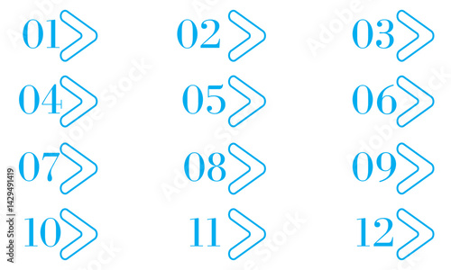 Colorful bullet point number gradient Free Vector