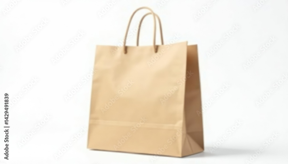 Empty brown paper shopping bag isolated on white background , shopping, packaging Empty brown paper shopping bag isolated on white background , shopping, packaging