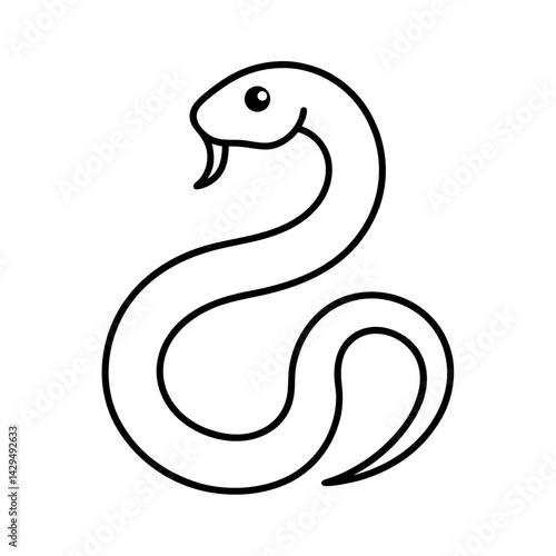 outline of a trinket snake white background