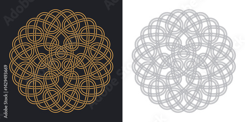 Celtic traditional knot. Geometric ethnic ornament design.