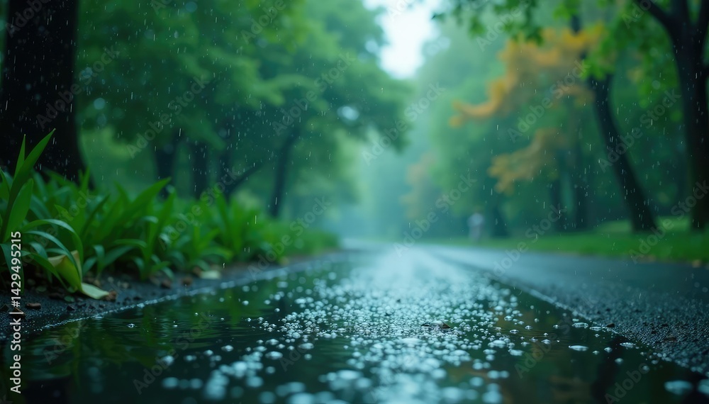 Obraz premium Gentle rain, individual drops falling on white , liquid, water
