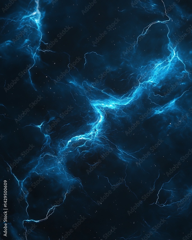 Fototapeta premium Abstract Image of Blue Energy Patterns on Dark Background