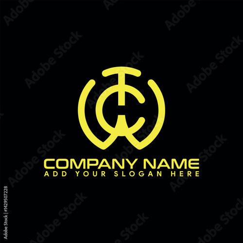 letters ctw logo design vector format