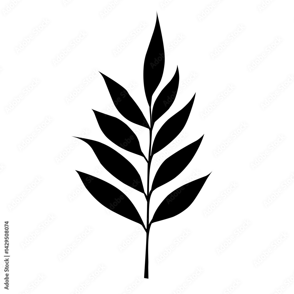 Black Silhouette Leaf Design Element Black Silhouette Leaf Design Element