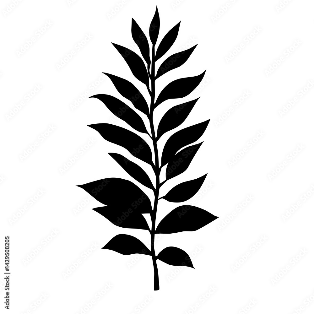 Black Silhouette Leaf Design Element Black Silhouette Leaf Design Element