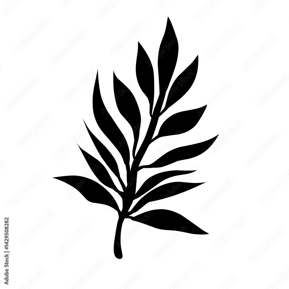 Black Silhouette Leaf Design Element Black Silhouette Leaf Design Element