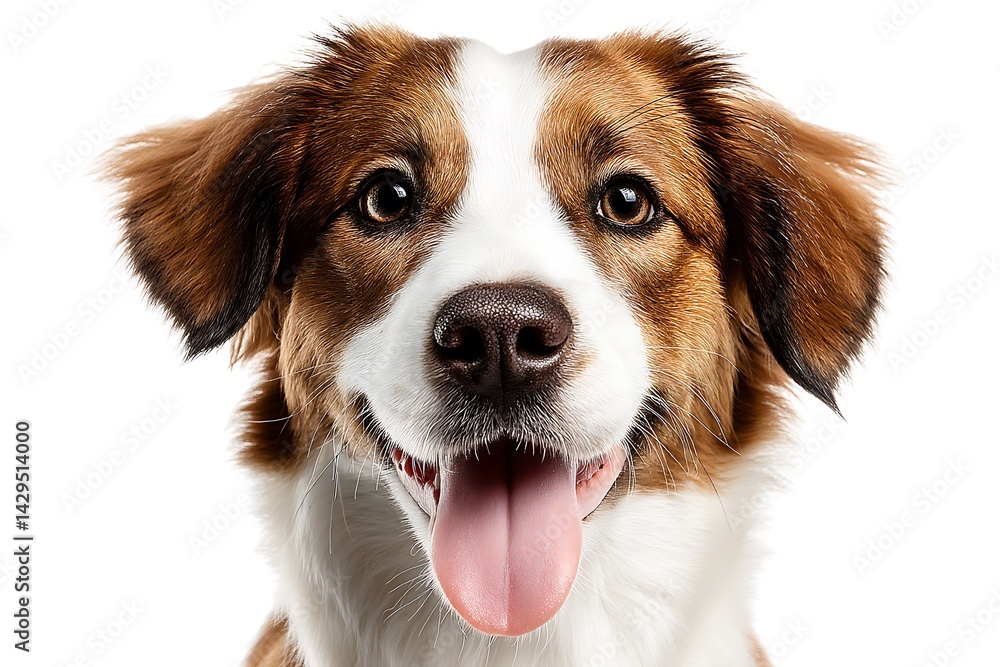 Fototapeta premium happy dog face in white cutout image 