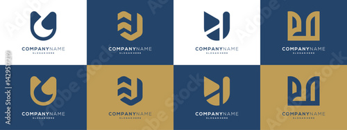 Collection letter U logo icons.