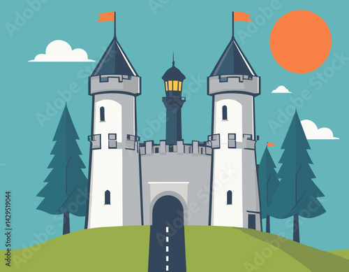 Digital Fortress: Cybersecurity Vector Illustration