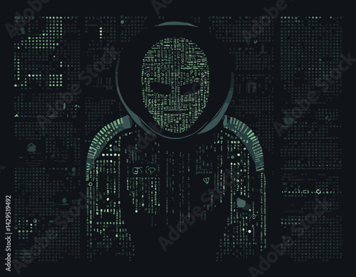 Binary Protection: Cybersecurity Vector Graphic