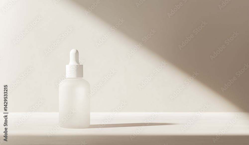 Dropper bottle mockup – minimal white background for skincare or cosmetic branding