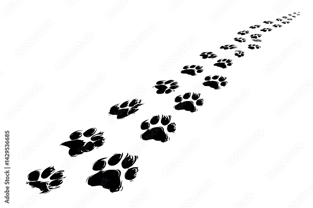 Elegant paw print vector for dog or cat trail
Elegant paw print vector for dog or cat trail