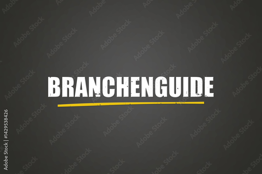 Obraz premium Branchenguide (Industry guide) - A blackboard with white text.
