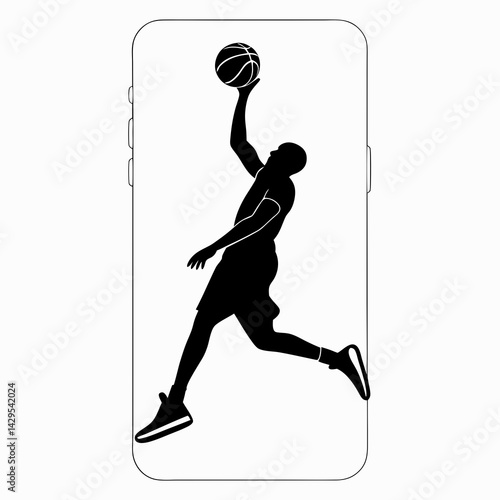 Silhouette Basketball Player Case Design For Phone Covers And Wallpapers
