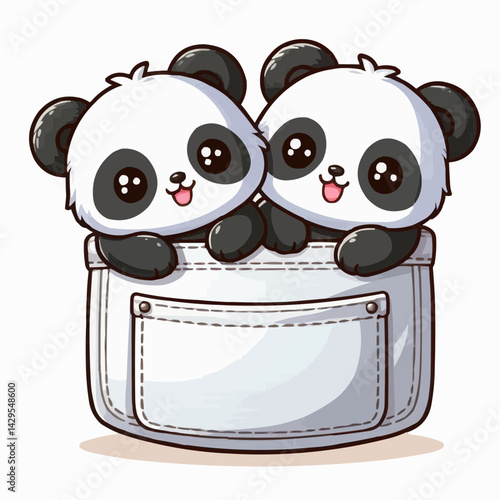 Panda peeping out of a pocket 