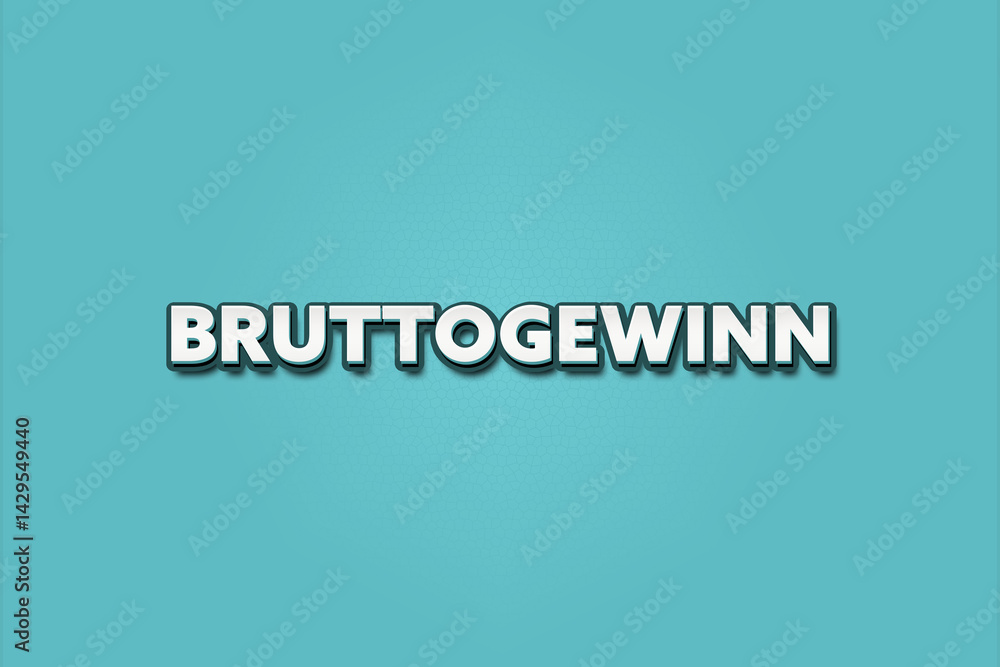 Fototapeta premium Bruttogewinn (Gross profit) - A turquoise banner illustration with white text.