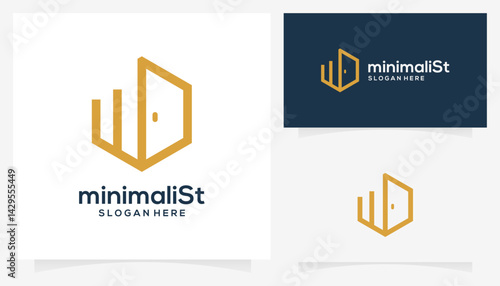 Letter WD initials in cube form with chart diagram logo design ideas. Creative vector based icon template.