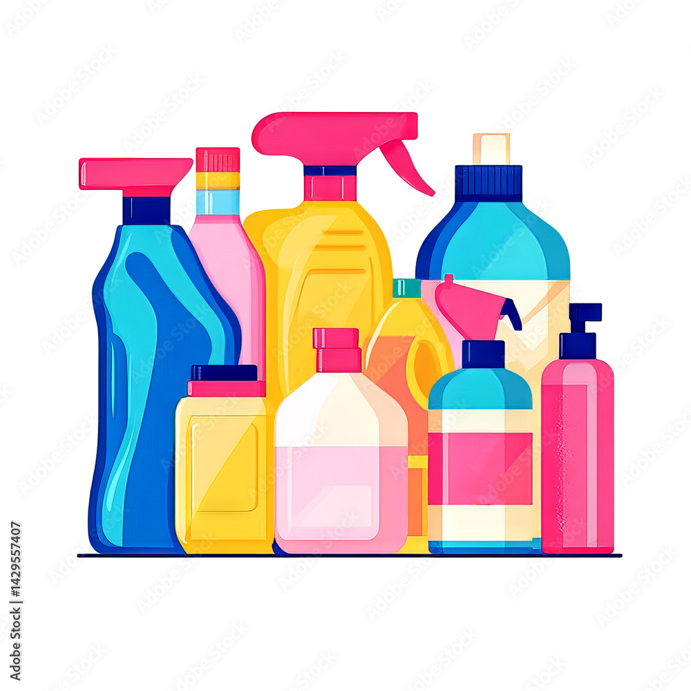 set of bottles isolated on transparent background PNG set of bottles isolated on transparent background PNG