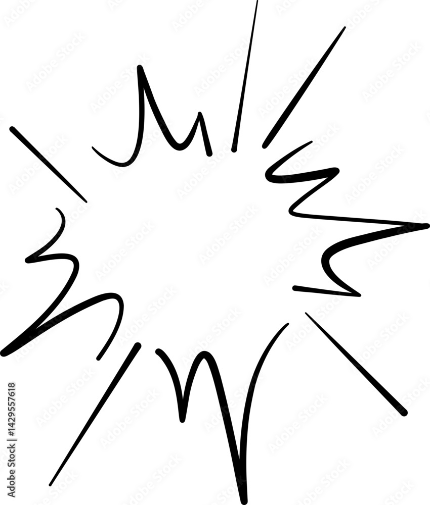 Pointy Starburst Line Art Design Pointy Starburst Line Art Design