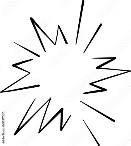 Sharp Spiky Starburst Hand Drawn Design