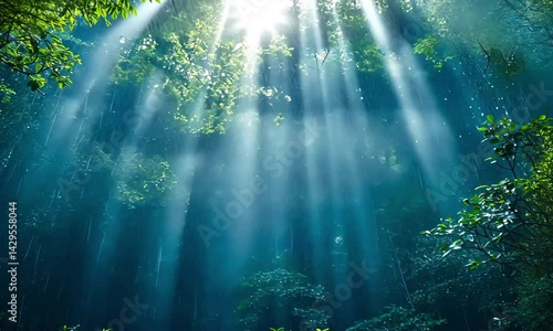 Wallpaper Mural Sunlight streams through jungle canopy Torontodigital.ca