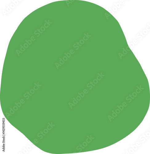 Hand Drawn Organic Green Blob Shape