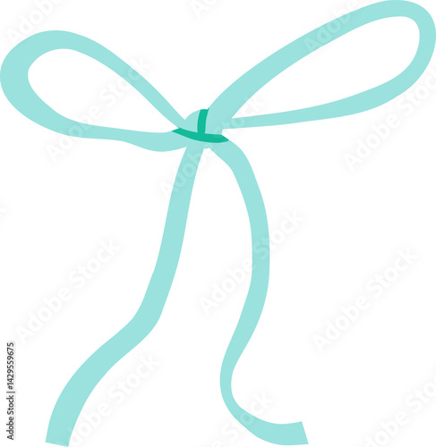 Simple thin bow with clean flowing loops for creative projects