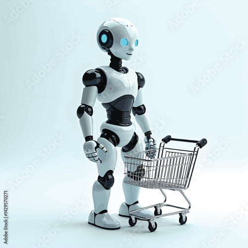 Robot shopping ai artificial intelligence future technology automation retail commerce cart