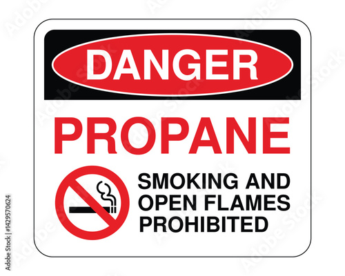 Propane Warning Sign, Flammable Gas Hazard Indicator, Safety Precaution Notice – High Quality Stock Image