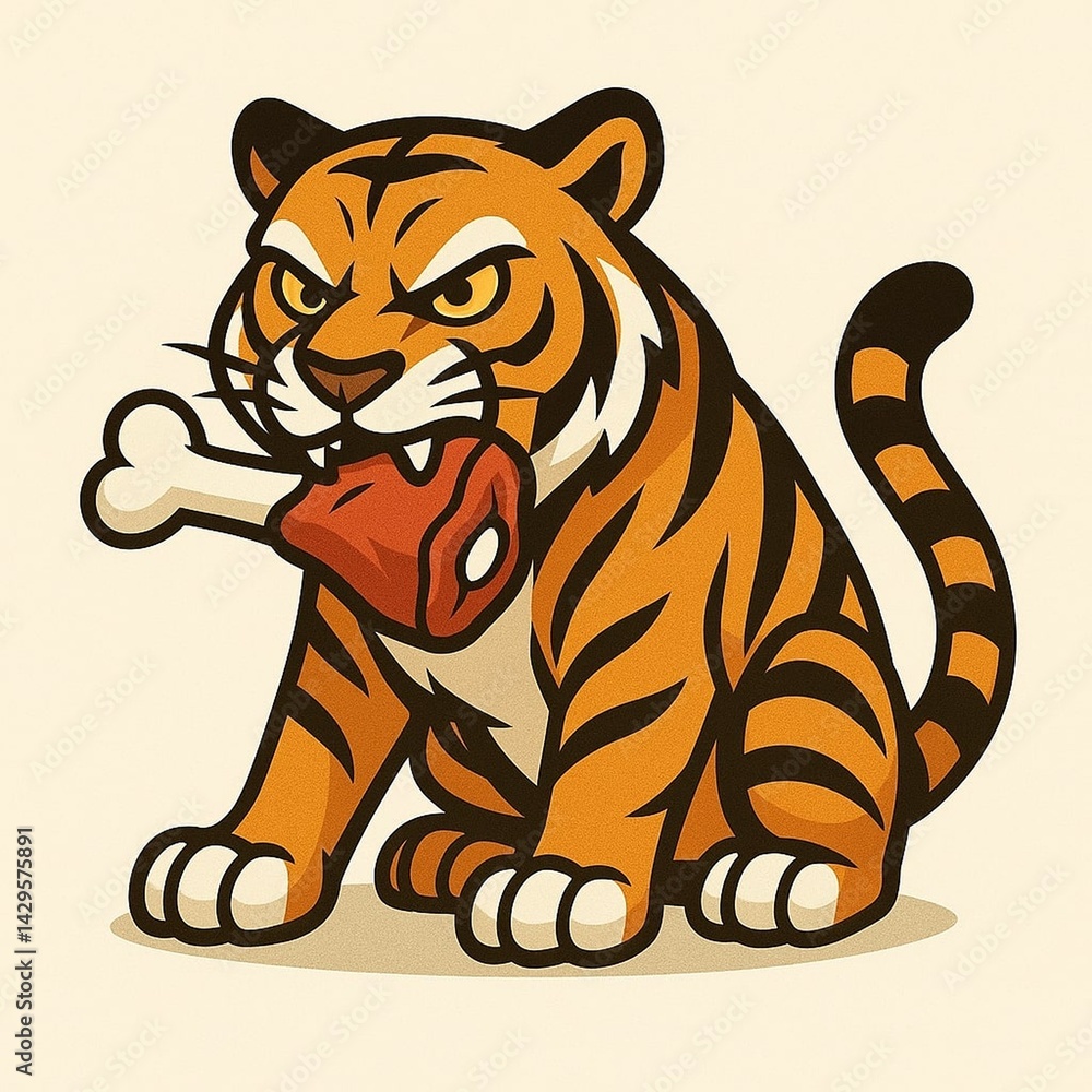 Obraz premium tiger on a white background