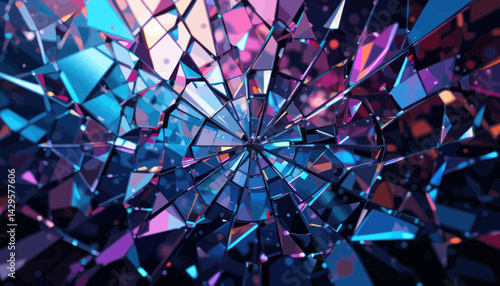 Shattered Glass Fragments Abstract Background