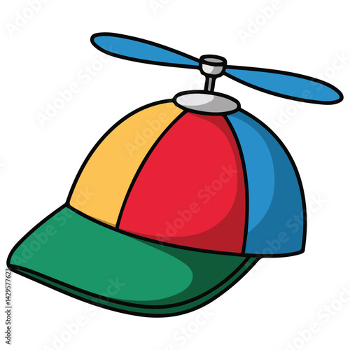 propeller hat child fun clothing isolated vector illustration on white background