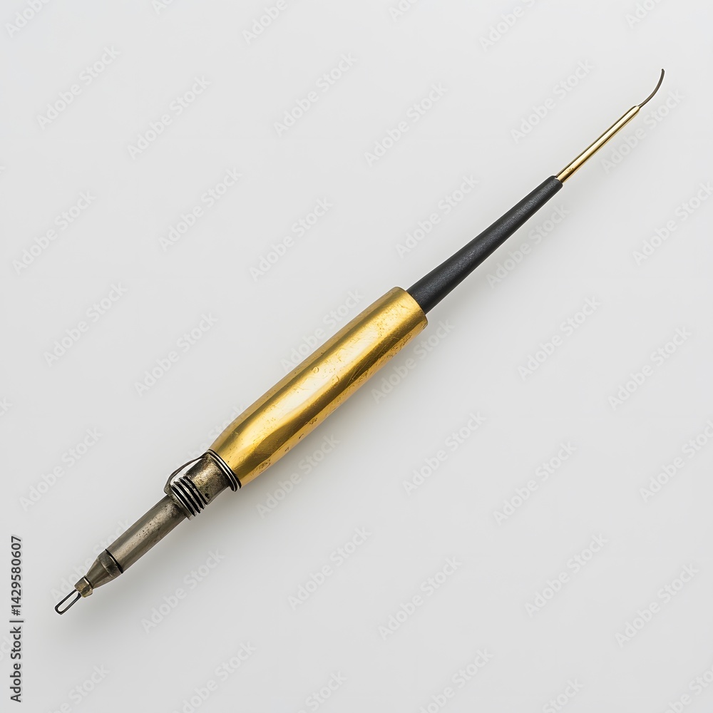 Gold medical instrument on white. Gold medical instrument on white.