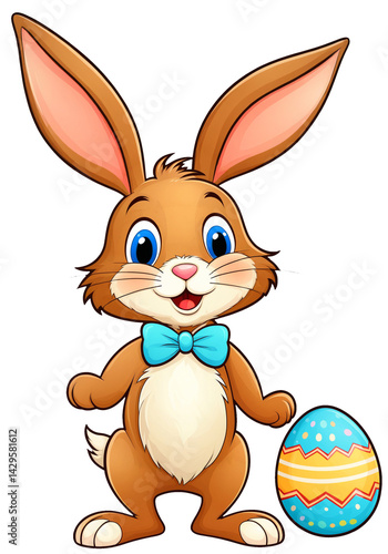 a happy cartoon Easter bunn...