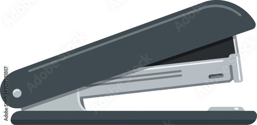 Stapler office tool vector illustration with dark grey and silver colors design 