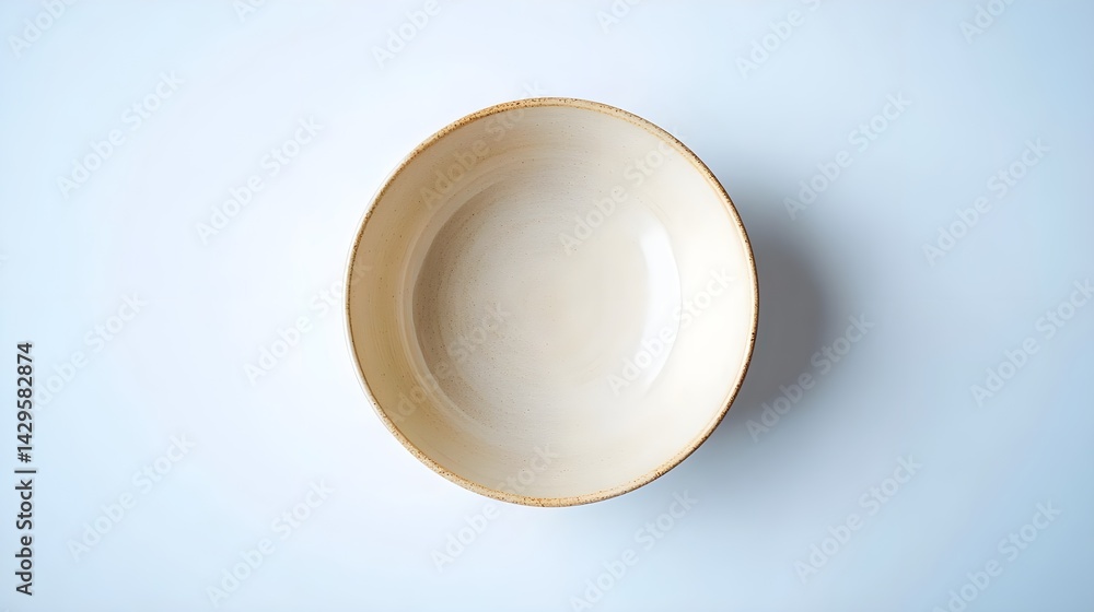 Neutral Beige Serving Plate on White Background Top View Perspective Neutral Beige Serving Plate on White Background Top View Perspective