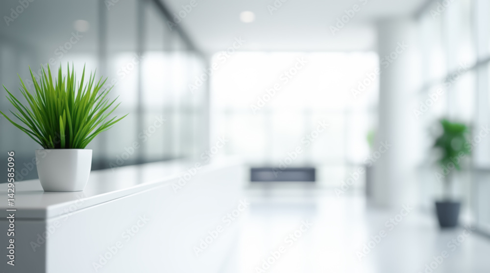 Blurred view of a modern hospital or clinic reception for healthcare promotion Blurred view of a modern hospital or clinic reception for healthcare promotion