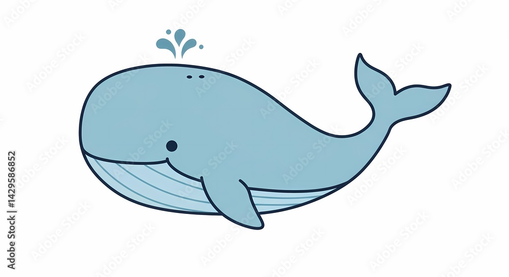 Naklejka premium A Study in Leviathan: Depicting the Power and Gentle Nature of Whales in Detailed Illustrations.