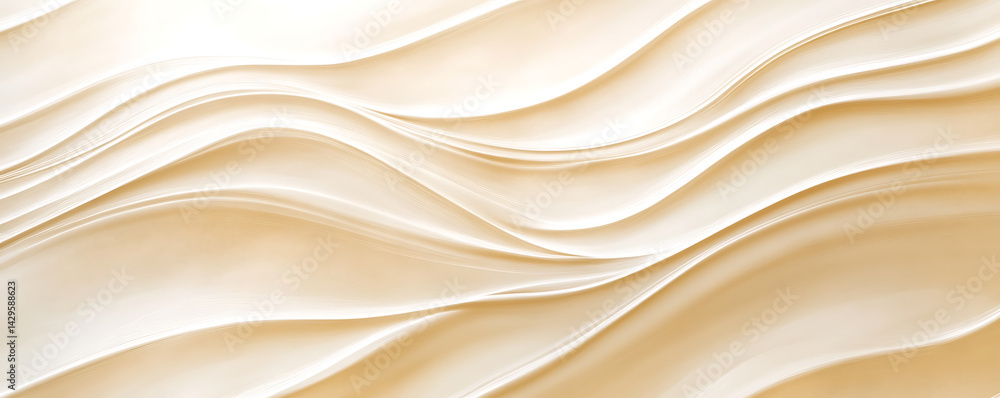 Obraz premium Light gold background with wavy lines.