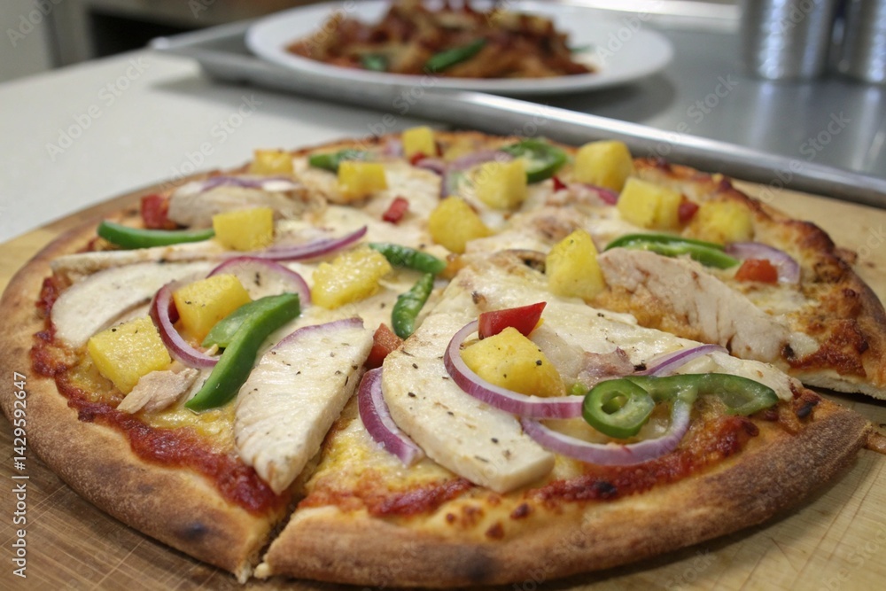 Pineapple chicken pizza Pineapple chicken pizza