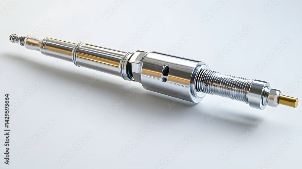 Precision Metal Assembly on White. Precision Metal Assembly on White.