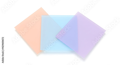 Free Download Pastel Geometric Composition With Transparent Squares On White Background - GFXLoad