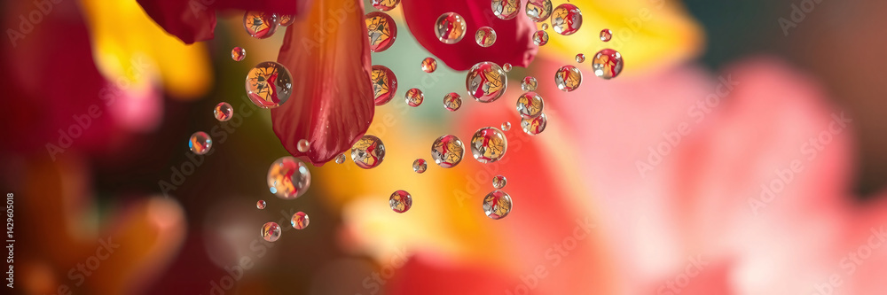 Floral petals with water droplets create with generative ai Floral petals with water droplets create with generative ai