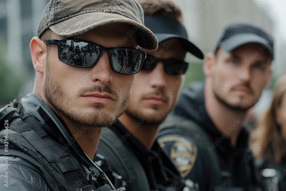 Fototapeta premium Police Memorial Week - fallen tribute, security dedication, officer service, duty valor, patrol honor, law commitment, protection recognition, uniform respect, justice remembrance, civic guardianship.