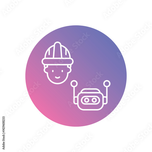 Collaborative Robot vector icons stock illustration