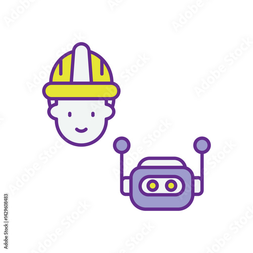 Collaborative Robot vector icons stock illustration