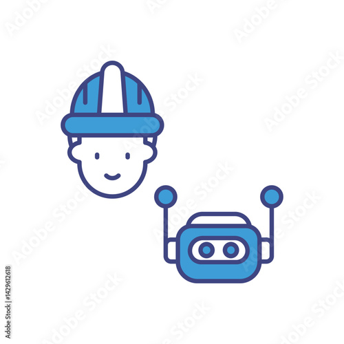 Collaborative Robot vector icons stock illustration