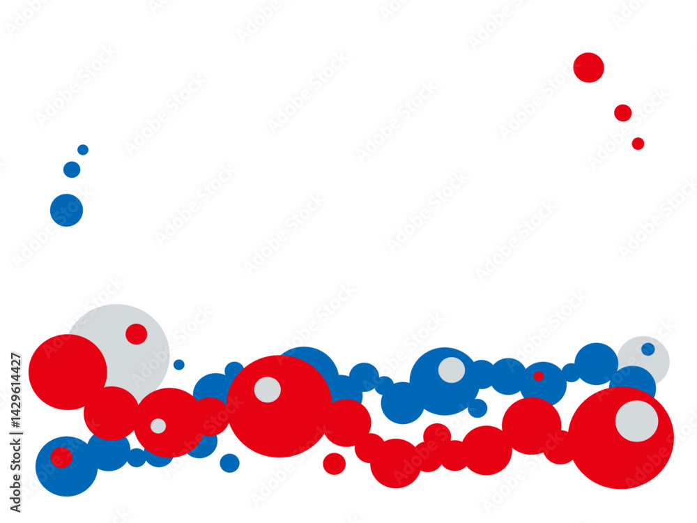 Naklejka premium 大阪EXPO万博スタイルの青と赤のイラストフレームベクター背景6