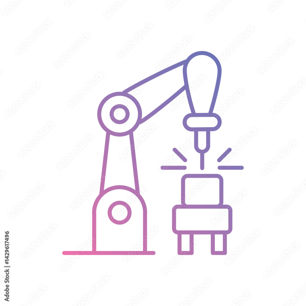 Robotic Welding System vector icons stock illustration