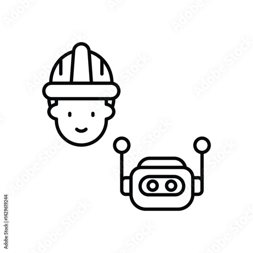 Collaborative Robot vector icons stock illustration